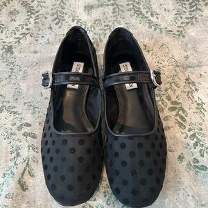 Steve Madden Black Polka Dot Mary Jane Flats